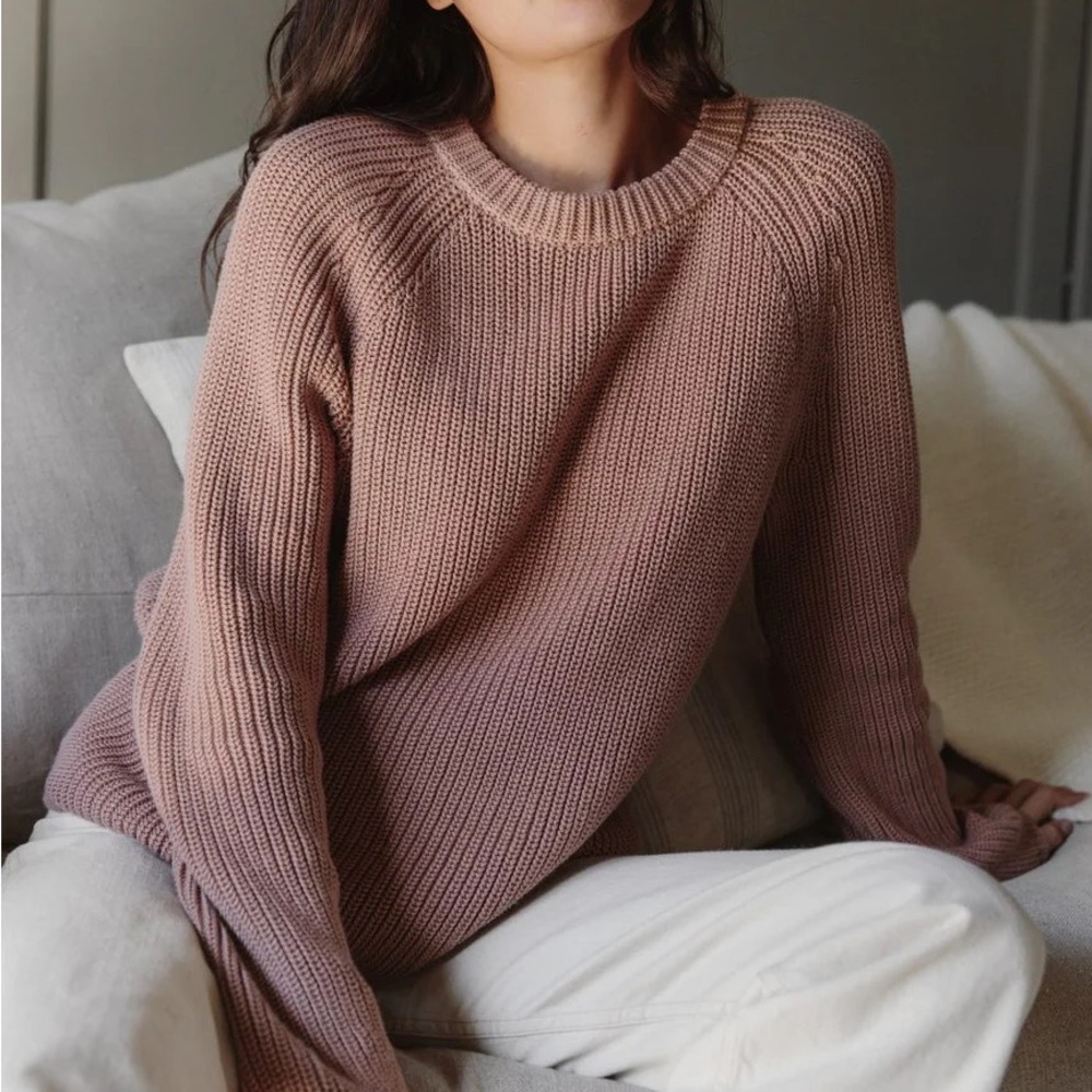 Jenni Kayne Cotton Fisherman Sweater, Size Medium